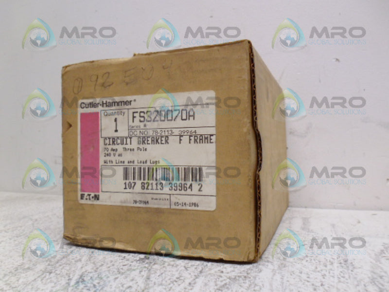 CUTLER HAMMER FS320070A CIRCUIT BREAKER 70A *NEW IN BOX*