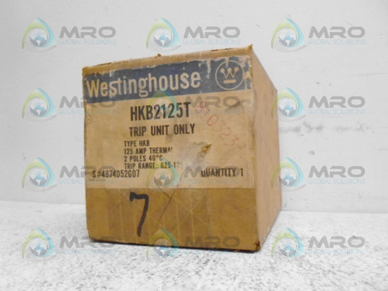 WESTINGHOUSE HKB2125T CIRCUIT BREAKER TRIP UNIT 125A *FATORY SEALED*