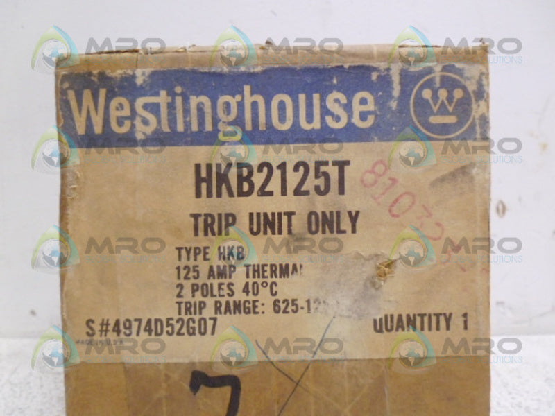 WESTINGHOUSE HKB2125T CIRCUIT BREAKER TRIP UNIT 125A *FATORY SEALED*
