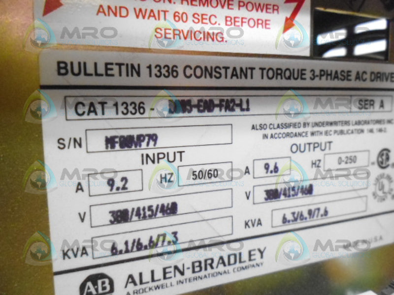 ALLEN BRADLEY 1336-B005-EAD-FA2-L1 SER. A AC DRIVE *NEW NO BOX*