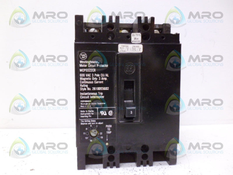 WESTINGHOUSE MCP0322CR CIRCUIT BREAKER 3A (AS PICTURED) *NEW NO BOX*