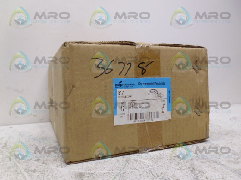 COOPER 517 ONE HOLE CLAMP 3" (PKG OF 12) *FACTORY SEALED*