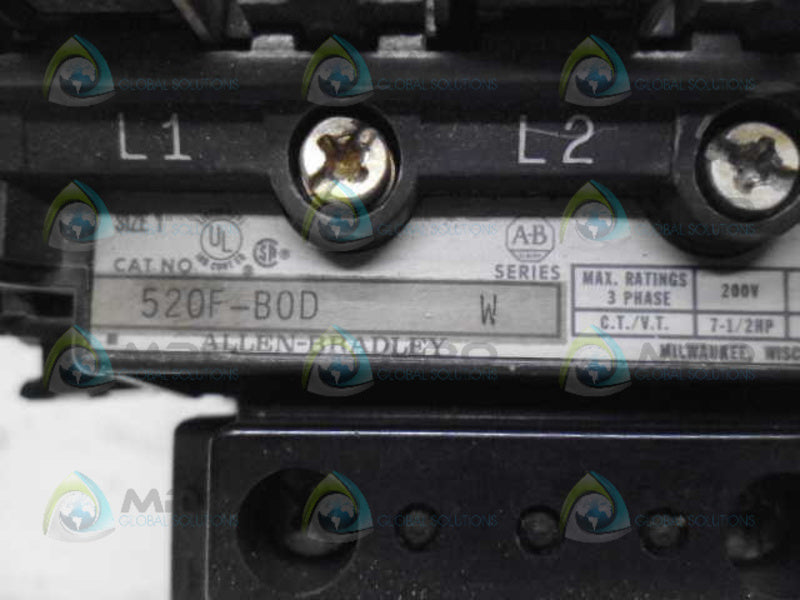 ALLEN BRADLEY 520F-BOD SER. W STARTER *USED*