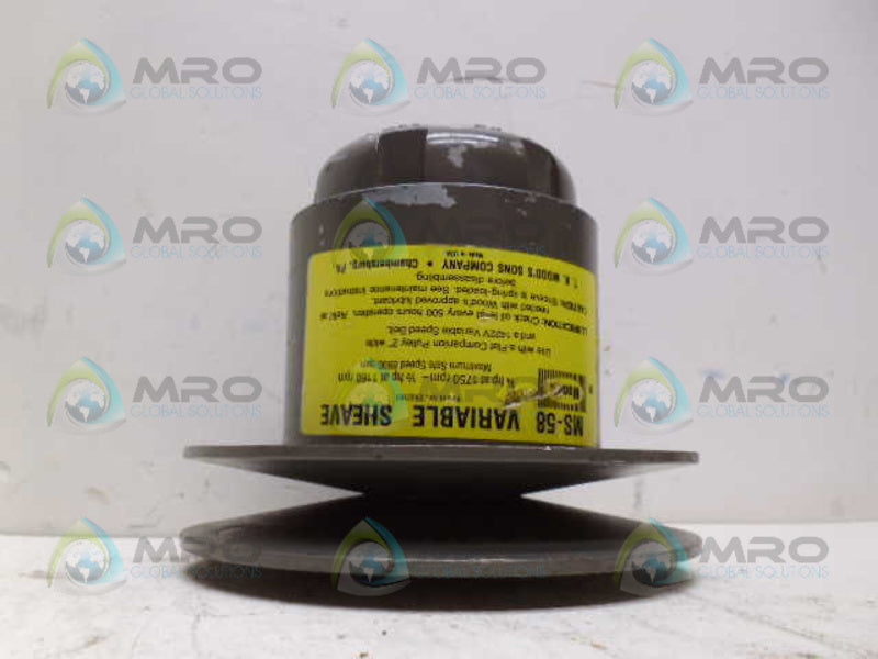 TB WOODS MS5858 MS-58 VARIABLE SHEAVE 5/8" *NEW NO BOX*