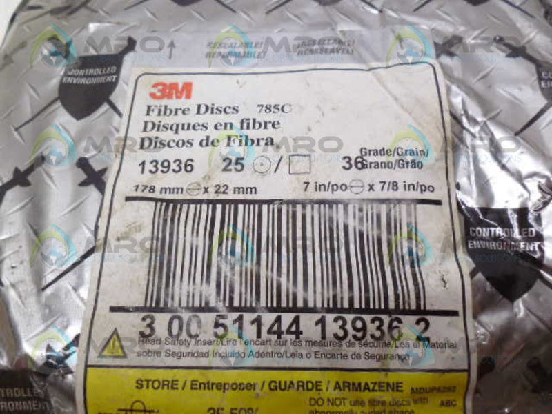 3M 13936 785C FIBRE DISCS (PKG OF 25) * NEW IN FACTORY BAG *