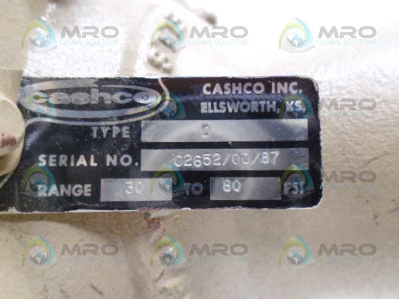 CASHCO 3233 D PRESSURE REDUCING REGULATOR 30-80 PSI *NEW NO BOX*
