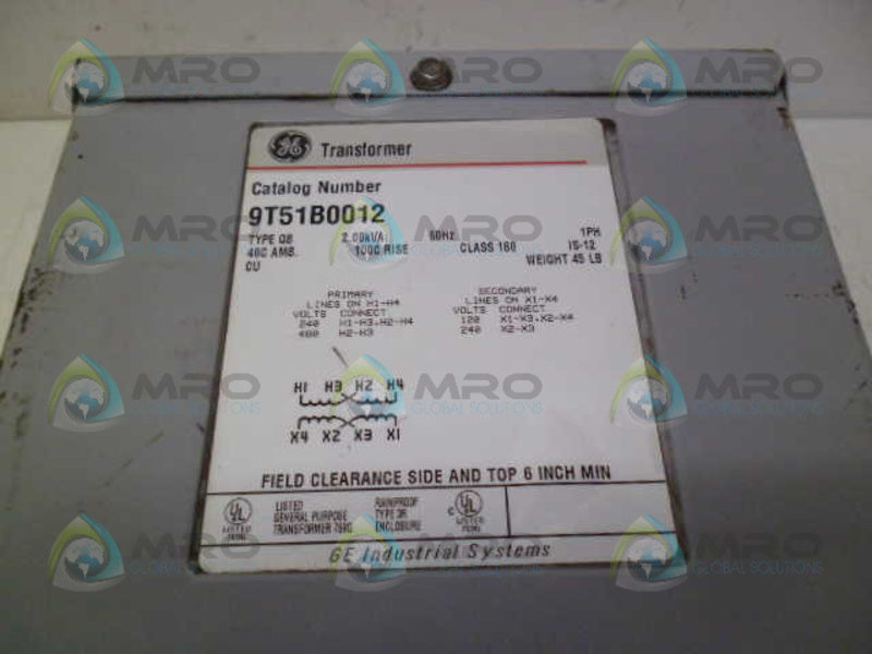 GENERAL ELECTRIC 9T51B0012 TRANSFORMER (AS PICTURED) *NEW NO BOX*