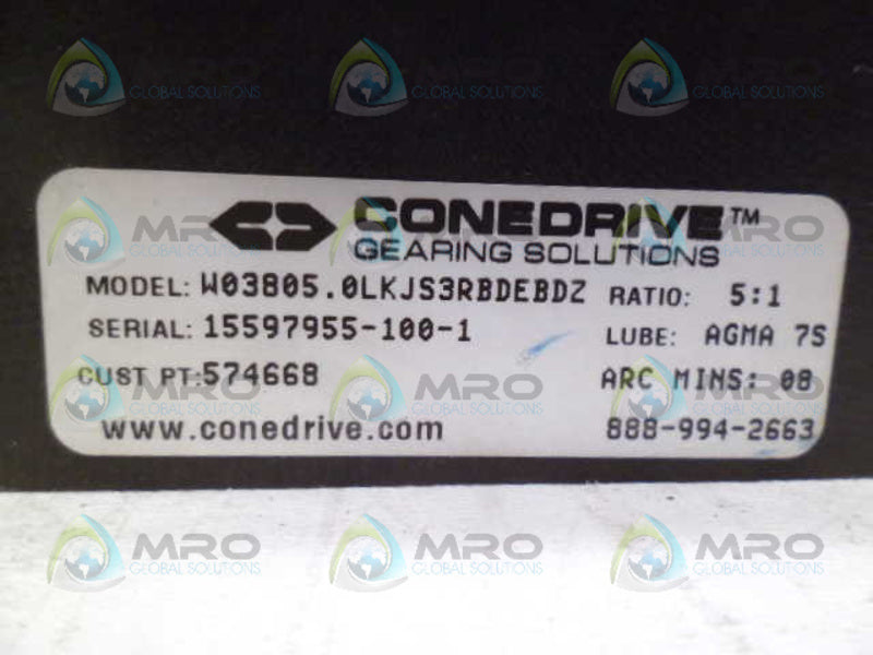 CONEDRIVE W03805.OLKJS3RBDEBDZ GEAR BOX 5:1 *NEW NO BOX*