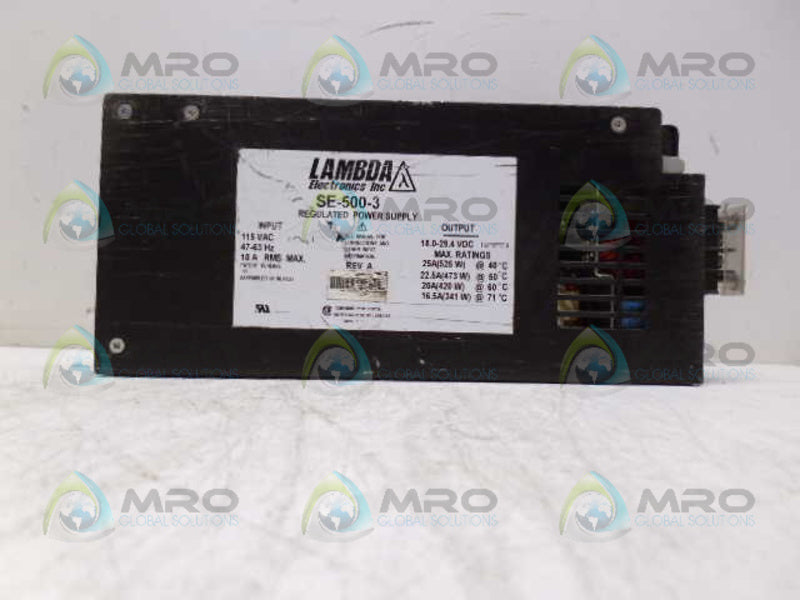 LAMBDA SE-500-3 REGULATED POWER SUPPLY *USED*