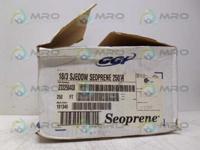 CCI 233250408 SJE00W 18/3 SEOPRENE SERVICE CABLE 250FT *NEW IN BOX*