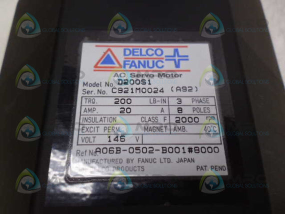 DELCO-FANUC A06B-0502-B001#8000 AC SERVO MOTOR *NEW NO BOX*