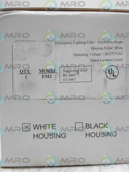 EMERGENCY LIGHTING&POWER EM2 WHITE HOUSING FLOOD LIGHT *NEW IN BOX*