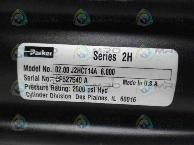 PARKER 02.00 J2HCT14A 6.000 SERIES 2H CYLINDER *NEW NO BOX*