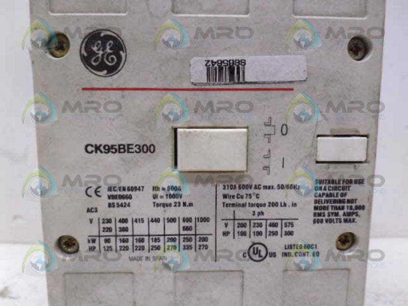 GENERAL ELECTRIC CK95BE300 CONTACTOR *USED*