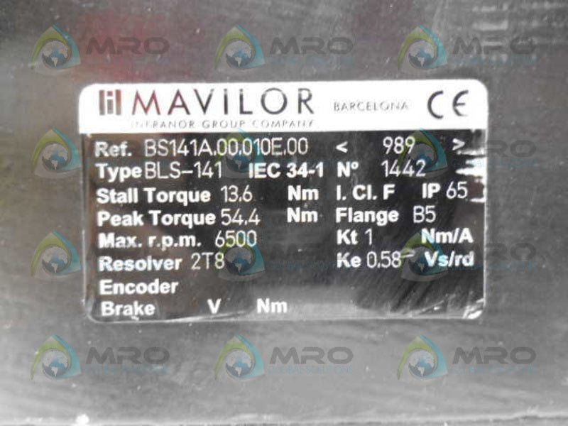 MAVILOR BS141A.00.010E.00 BLS-141 MOTOR *USED*