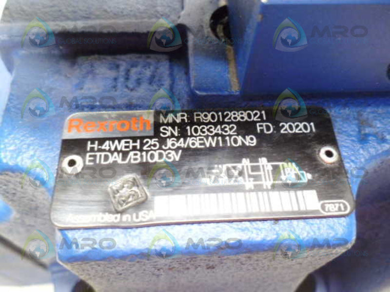 REXROTH H-4WEH25J64/6EW1109ETDAL/B10D3V DIRECTIONAL VALVE *NEW NO BOX*