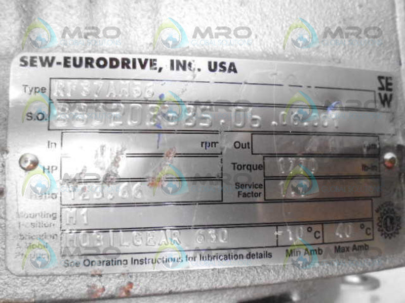 SEW EURODRIVE RF37AM56 MOBILGEAR *NEW NO BOX*