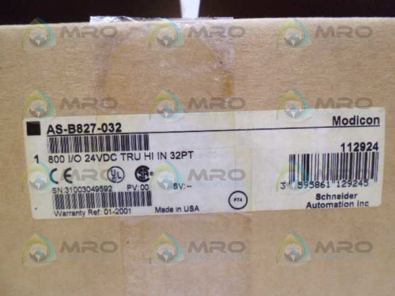 MODICON AS-B827-032 800 I/O 24VDC TRU HI IN 32PT *NEW IN BOX*