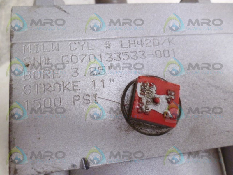 MILWAUKEE LH42D/K BORE: 3.25" STROKE: 11" CYLINDER *NEW NO BOX*