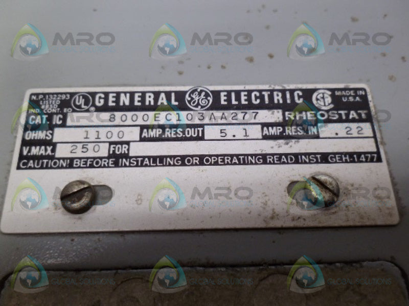 GENERAL ELECTRIC IC 8000EC103AA277 MASTERSWITCH *USED*