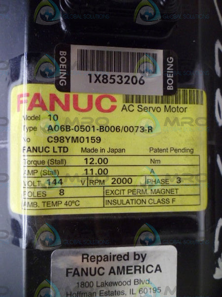 FANUC A06B-0501-B006/0073-R AC SERVO MOTOR *NEW NO BOX*