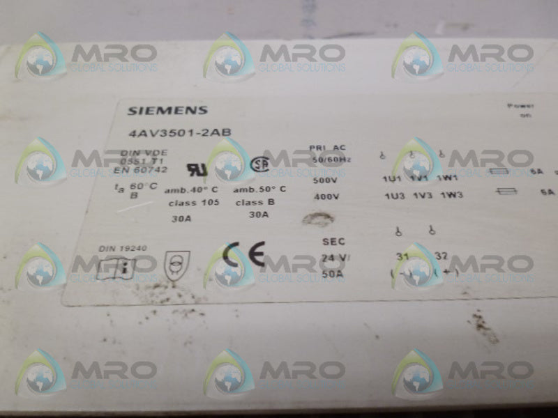SIEMENS 4AV3501-2AB RECTIFIER NSNP