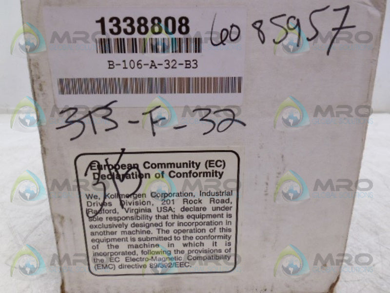 KOLLMORGAN B-106-A-32-B3 BRUSHLESS SERVO MOTOR *FACTORY SEALED*