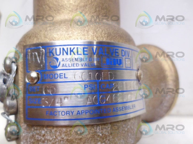 KUNKLE 6010FD 3/4" SAFETY RELIEF VALVE NSNP