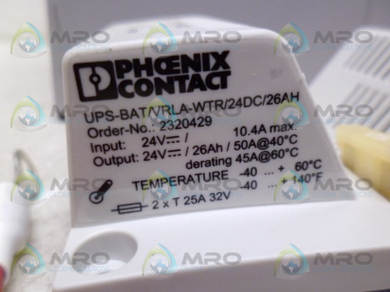 PHOENIX CONTACT UPS-BAT/VRLA/WTR/24DC/26AH SEALED LEAD ACID BATTERY NSMP