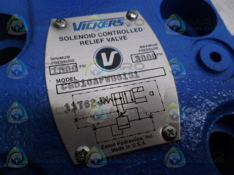 VICKERS CG510AFWB81S1 SOLENOID CONTROLLED RELIEF VALVE NSNP