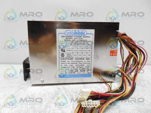 IPX INFOMATIC SPA-4250 SWITCHING POWER SUPPLY NSMP