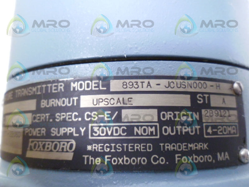 FOXBORO 893TA-JCUSN000-H TEMPERATURE TRANSMITTER NSNP