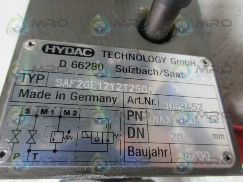 HYDAC SAF20E12Y2T250A SAFETY AND SHUT-OFF BLOCK NSNP