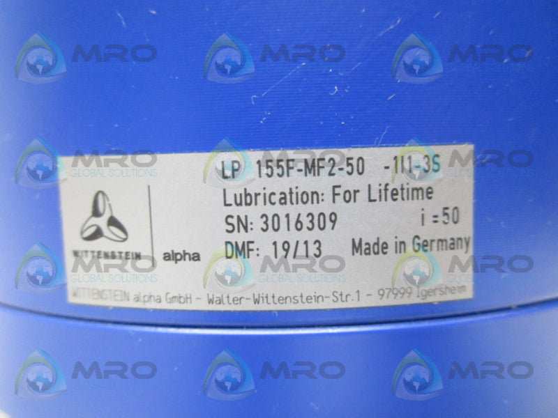 ALPHA LP155F-MF2-500-111-3S GEARBOX SERVO MOTOR NSNP