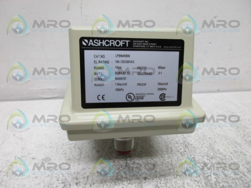 ASHCROFT LPSN4KB06 PRESSURE SWITCH NSMP
