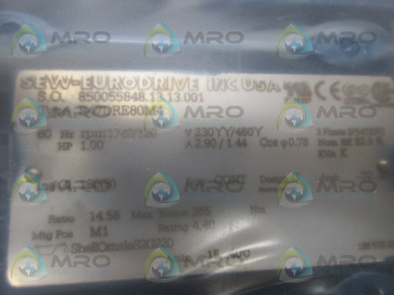 SEW EURODRIVE R47DRE80M4 GEARMOTOR NSMP