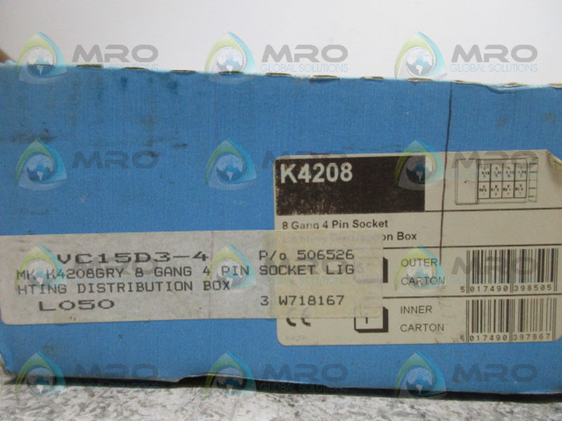 MK K4208 8 GANG 4 PIN SOCKET LIGHTING DISTRIBUTION NSMP