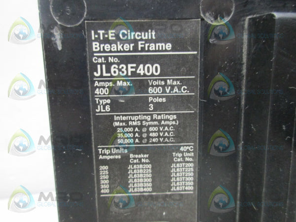 ITE JL63F400 400A CIRCUIT BREAKER NSNP