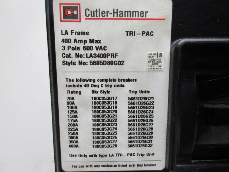 CUTLER HAMMER LA3350PR 350A NSNP