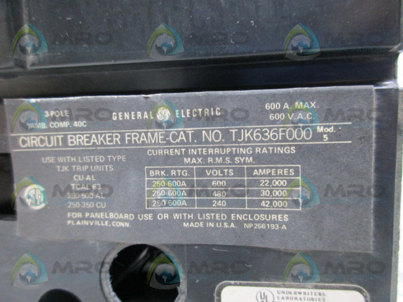 GENERAL ELECTRIC TJK636F00 MOD 5 CIRCUIT BREAKER NSNP