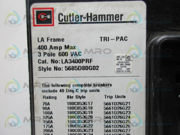 CUTLER HAMMER LA3250PR 250A CIRCUIT BREAKER NSNP