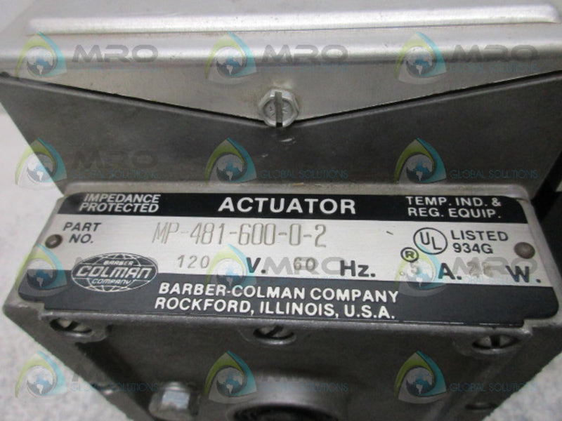 COLMAN MP-481-600-0-2 ACTUATOR UNMP
