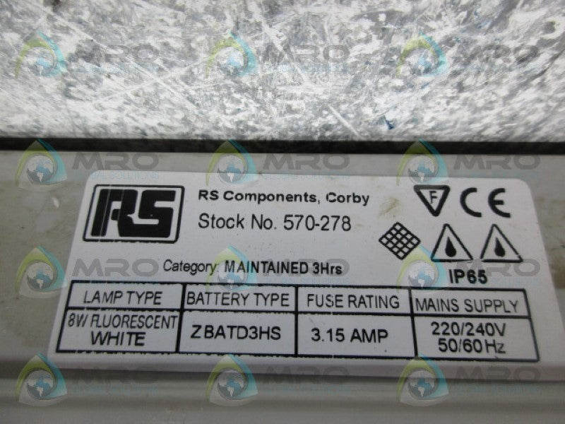 RS 570-278 EMERGENCY LIGHT (AS PICTURED) UNMP