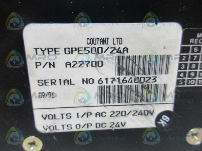 CONTANT GPE500/24A T3.15AH POWER SUPPLY NSNP