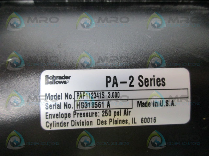 SCHRADER BELLOWS PAF112341S3.000 PA-2 SERIES CYLINDER NSNP