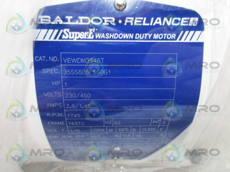 BALDOR VEWDM3546T 1HP 1745RPM SUPER-E MOTOR NSMP
