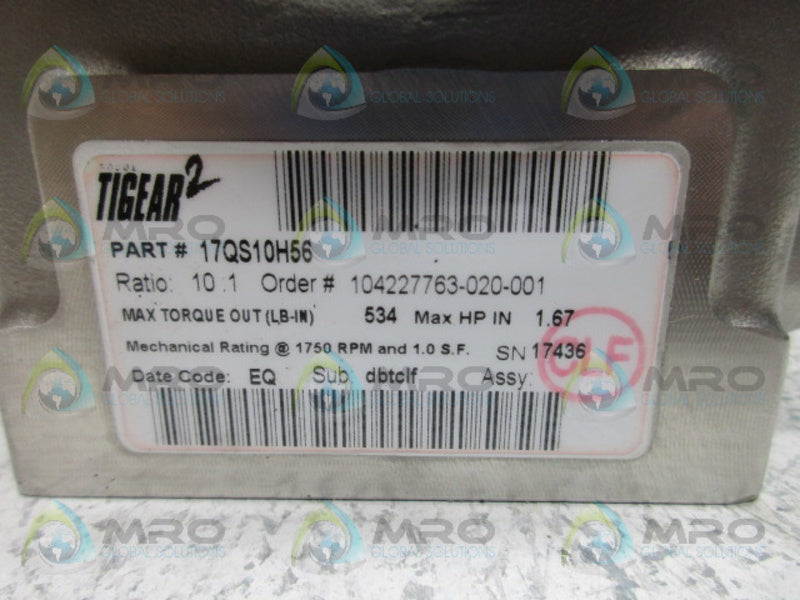 DODGE 17QS10H56 RATIO 10:1 GEAR REDUCER NSMP