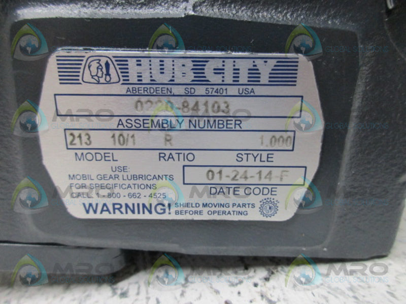 HUB CITY 0220-84103 RATIO 10:1 GEAR REDUCER NSMP
