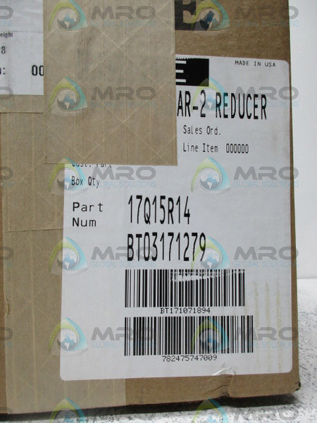 DODGE 17Q15R14 RATIO 15:1 GEAR REDUCER NSFS