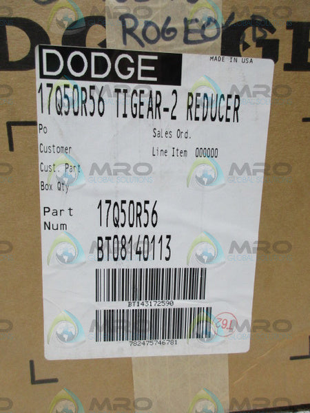 DODGE 17Q50R56 RATIO 50:1 GEAR REDUCER NSFS
